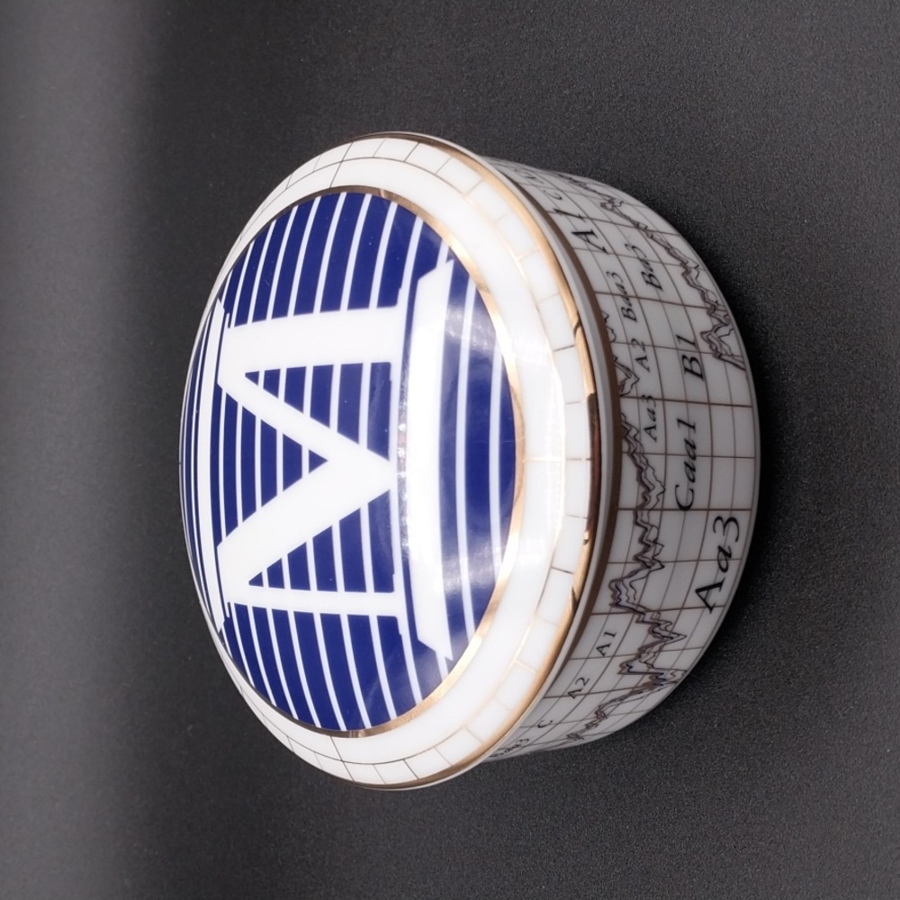 Porcelain Lidded Trinket Box Marked TIFFANY & Co Designed for Moody's Investment